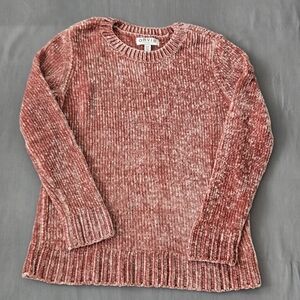 Orvis Sweater Women M Blush Pink Soft Knit Chenille Crewneck Pullover Longsleeve